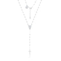 Collana unisex acciaio brand con Rosario argento 18NK026