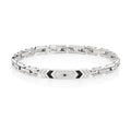 Bracciale Amen uomo Acciaio Maglie Zigrinate con Zircone Nero