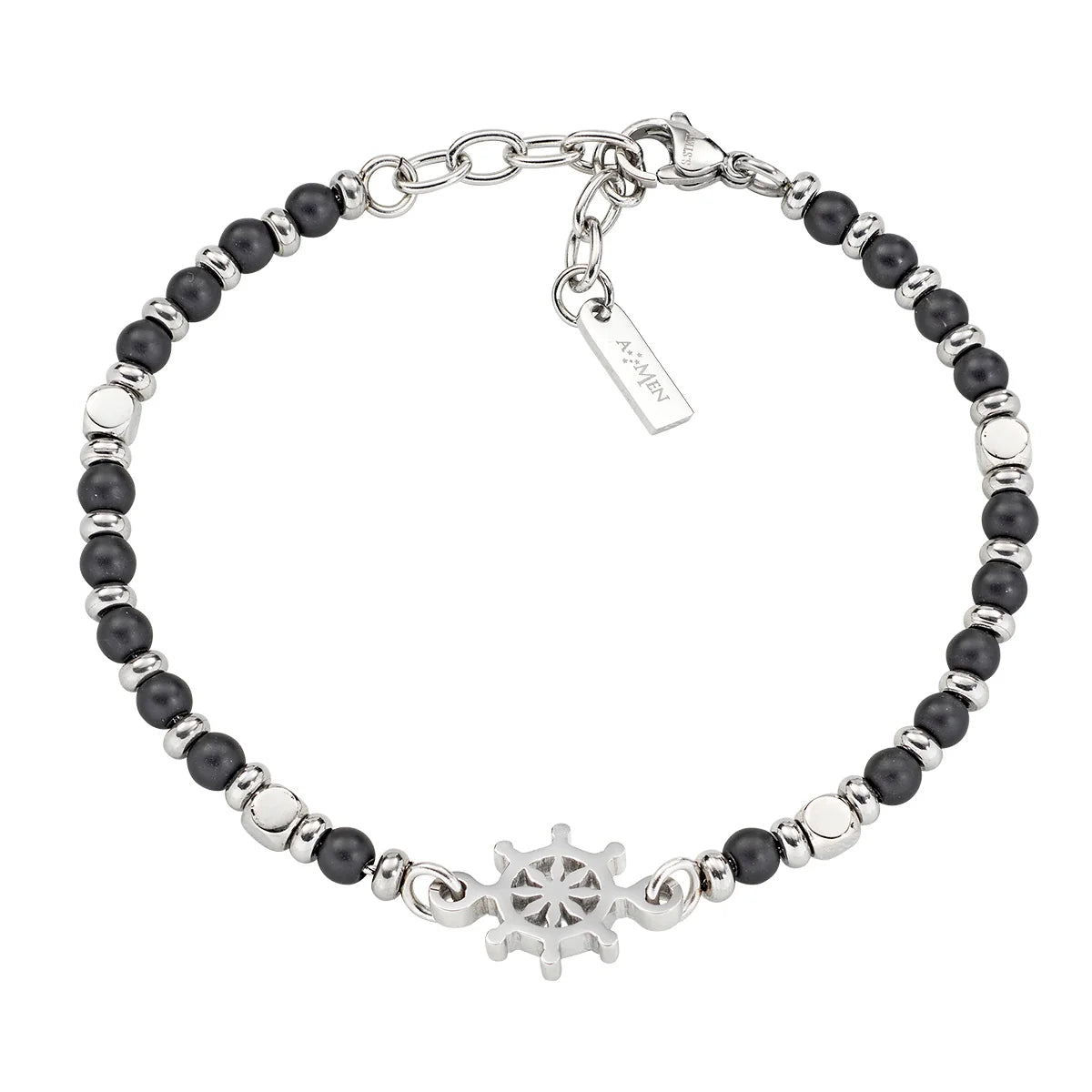 Bracciale uomo con timone in acciaio Amen ACBR123