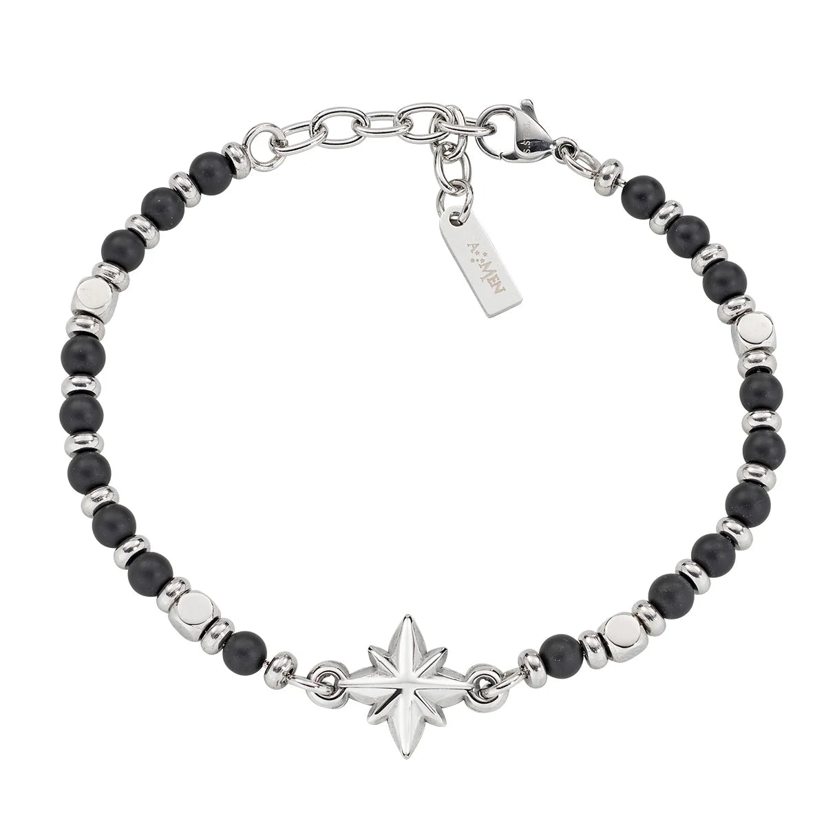 Bracciale uomo con rosa dei venti in acciaio Amen ACBR122
