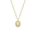 Collana in ottone placcato oro 18k miracolosa con bordo di zirconi OTCLMIGIGBZ