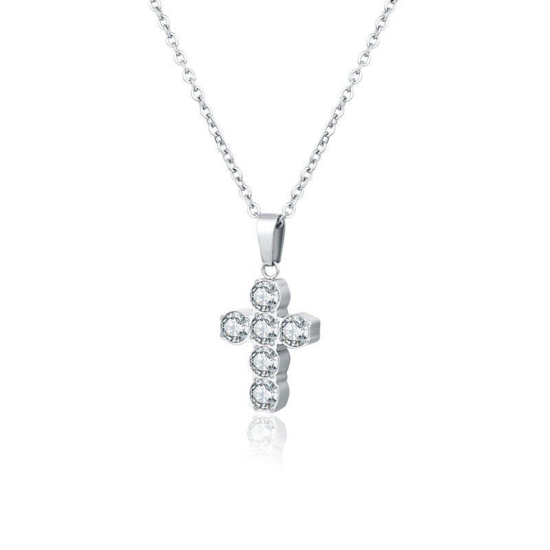 Collana donna- uomo acciaio croce sagomata Brand 18NK019W