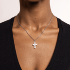 Collana donna- uomo acciaio croce sagomata Brand 18NK019W