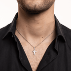 Collana donna- uomo acciaio croce sagomata Brand 18NK019W