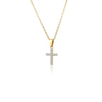Collana donna- uomo acciaio con croce dorata Brand 18NK017W
