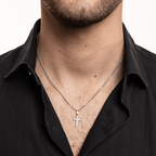 Collana donna- uomo acciaio croce argento Brand 18NK017W
