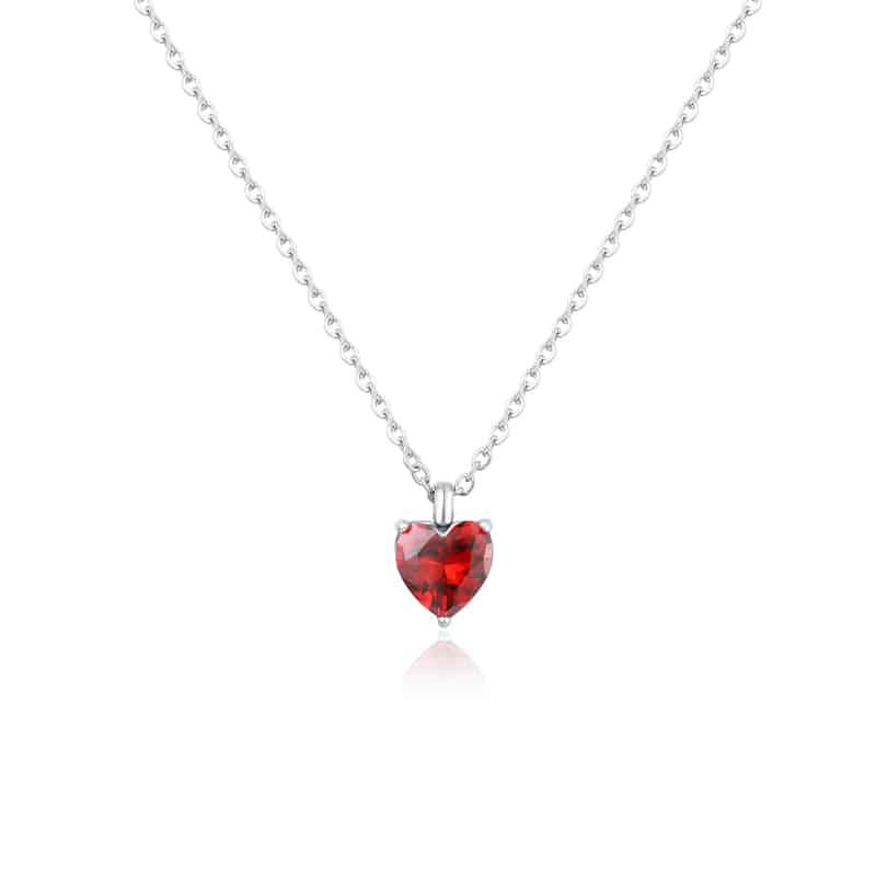 Collana donna acciaio argento cuore Brand 14NK017