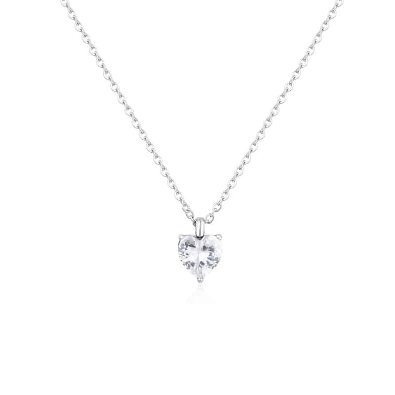 Collana donna acciaio argento cuore Brand 14NK017